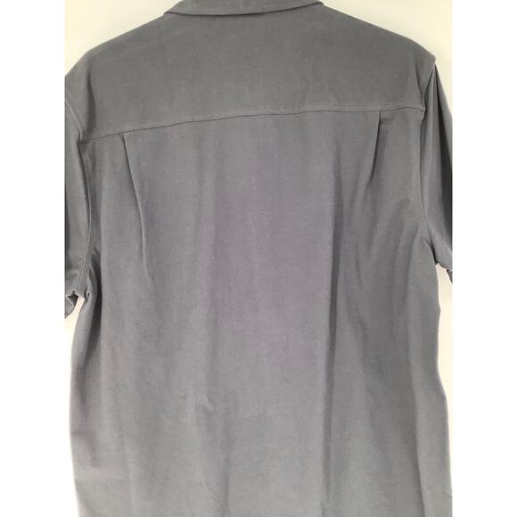 VRST Men's Medium Graphic Charcoal Refined Knit Button Down Shirt Preppy I12-12 - Picture 8 of 10